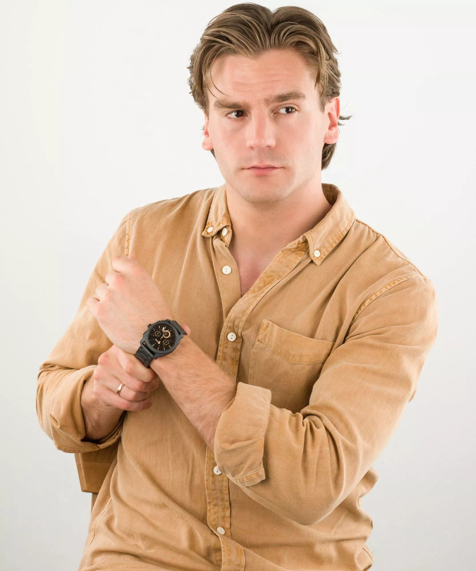 Fossil Black Metal Belt Watch For Men
