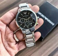 Emporio Armani Men’s Chronograph Black Dial Silver Stainless Steel Watch