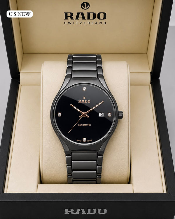 Round Luxury Premium Black Rado Jubile Watch