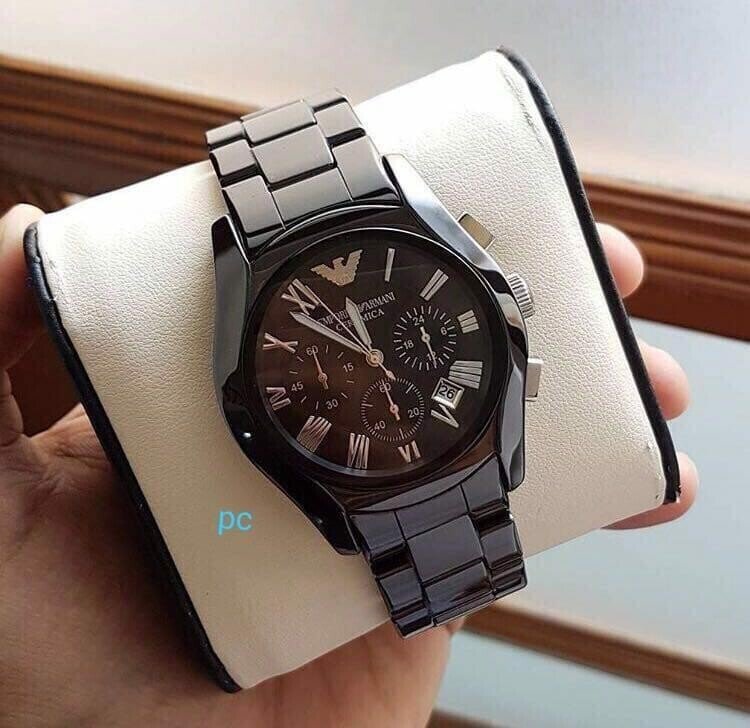 Emporio Armani Black Metal Belt Men's Watch