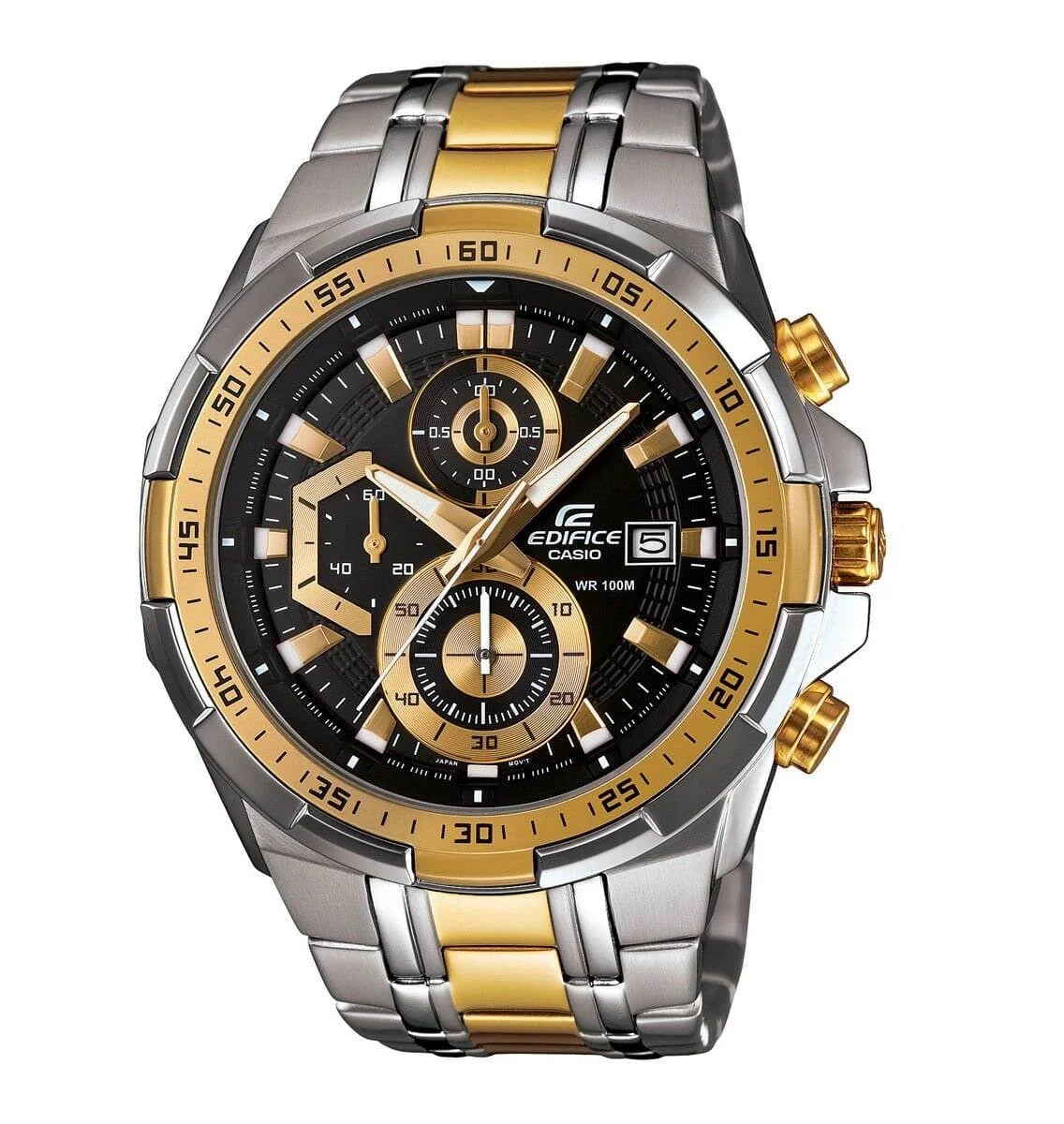 Edifice Premium Chronograph White Dial Gold Men's Watch