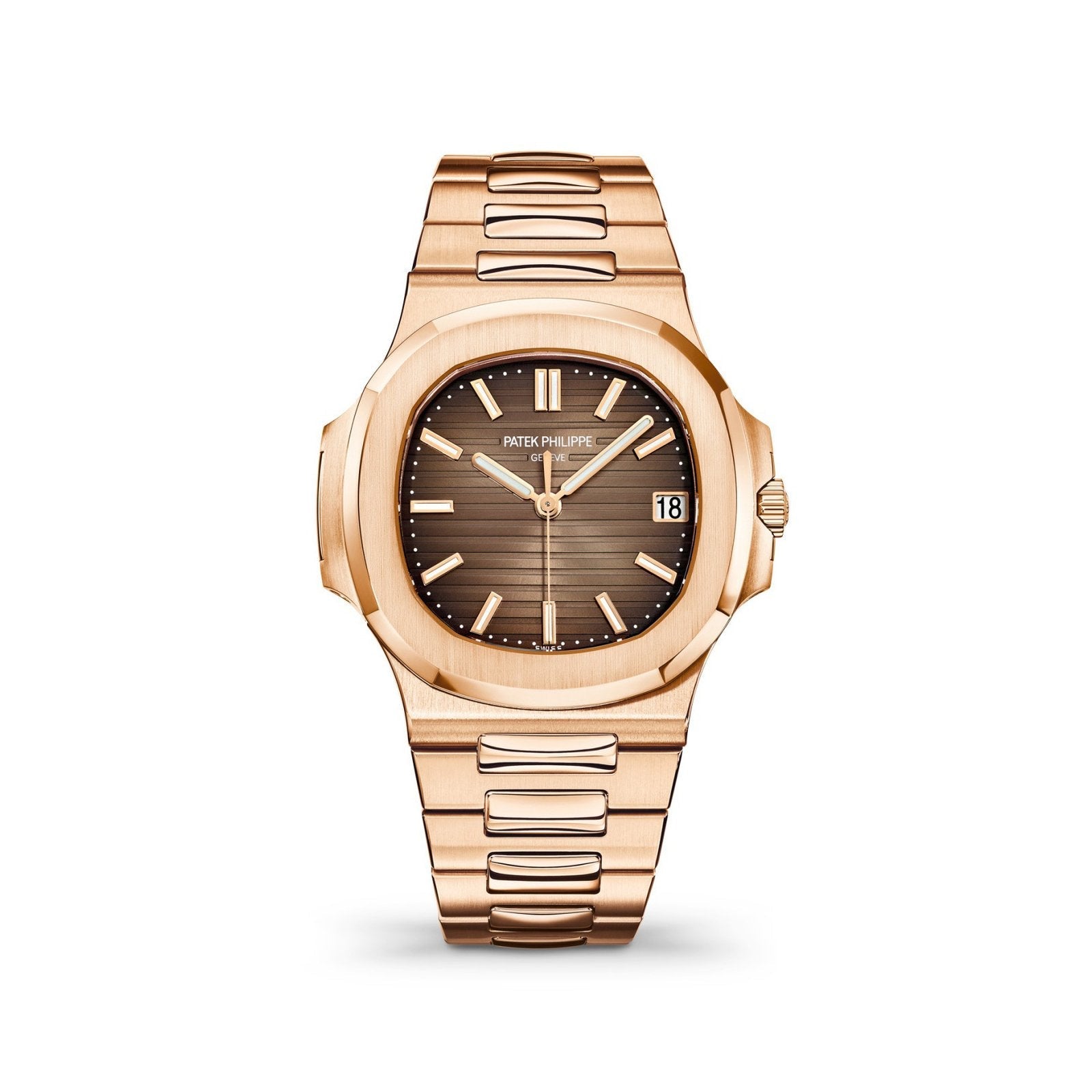 Marvellous Patek Philippe Brown Rose Gold Full Metal Men's Watch