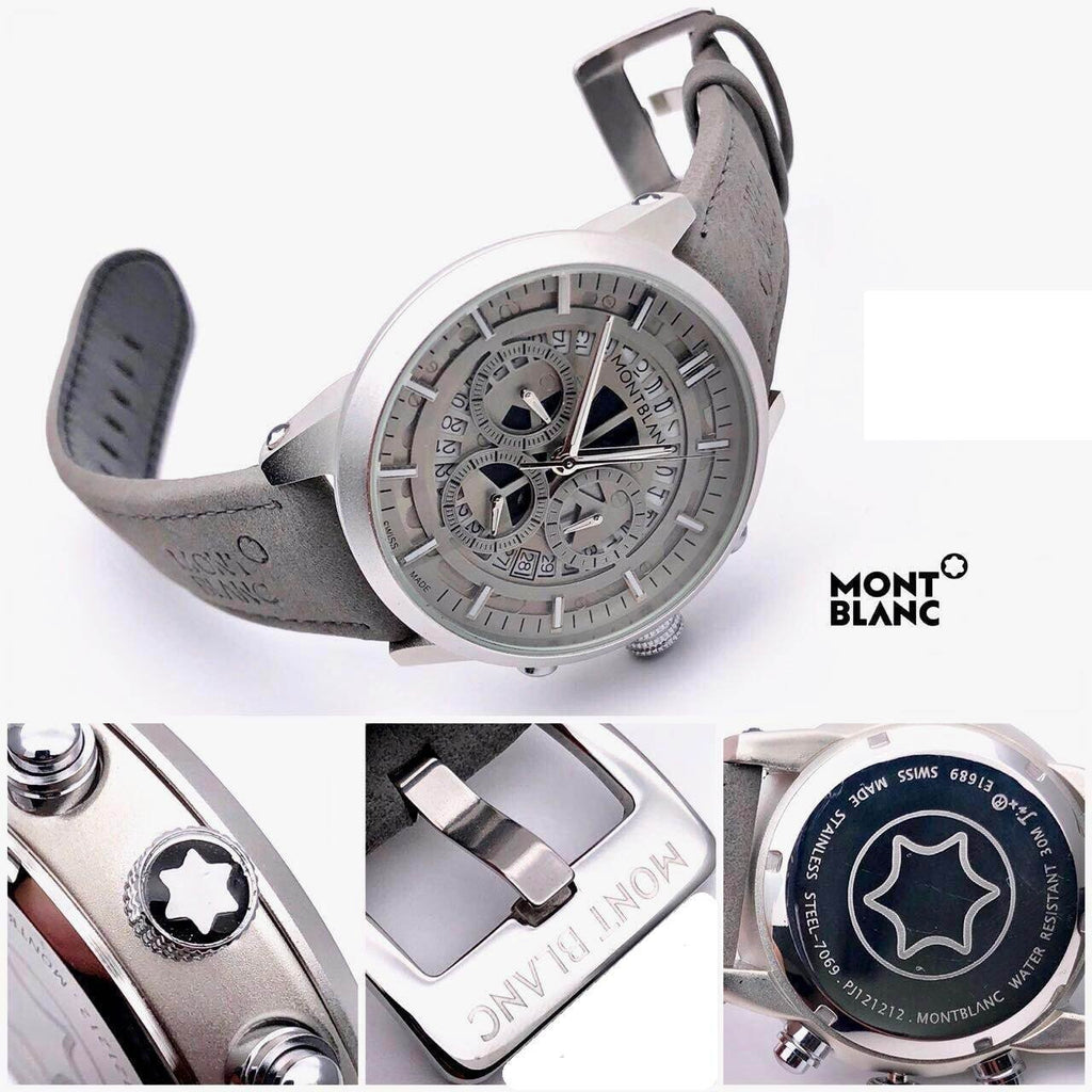 Montblanc Leather Chronograph Men's Watch