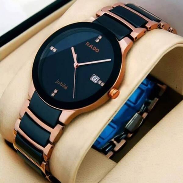 Stylish Black Rose Gold Rado Watch