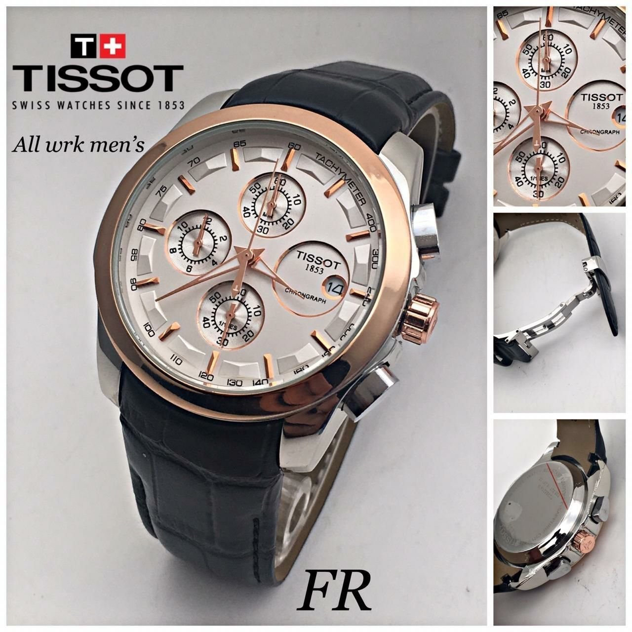 Tissot Premium Black Belt Chronograph Men's Watch