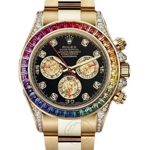 Rolex Watch Rainbow Diamond Gold Metal Mens Watch For Mens RLX-Rainbow