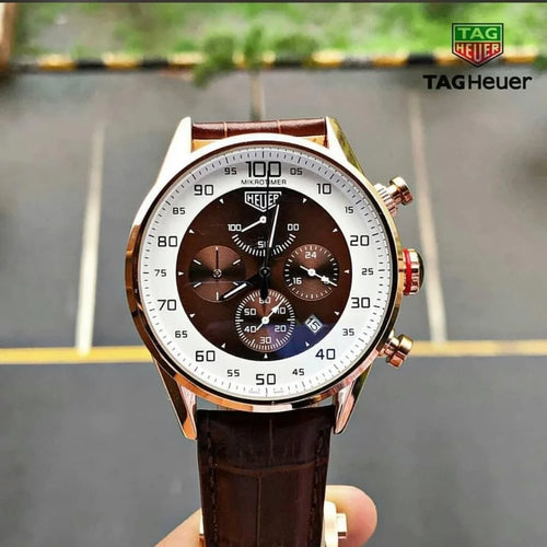 Classic Tag Heuer Brown Dial Leather Belt Men's Watch