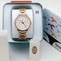 Fossil White Dial Silver And Rose Gold Metal Belt Women’s Watch