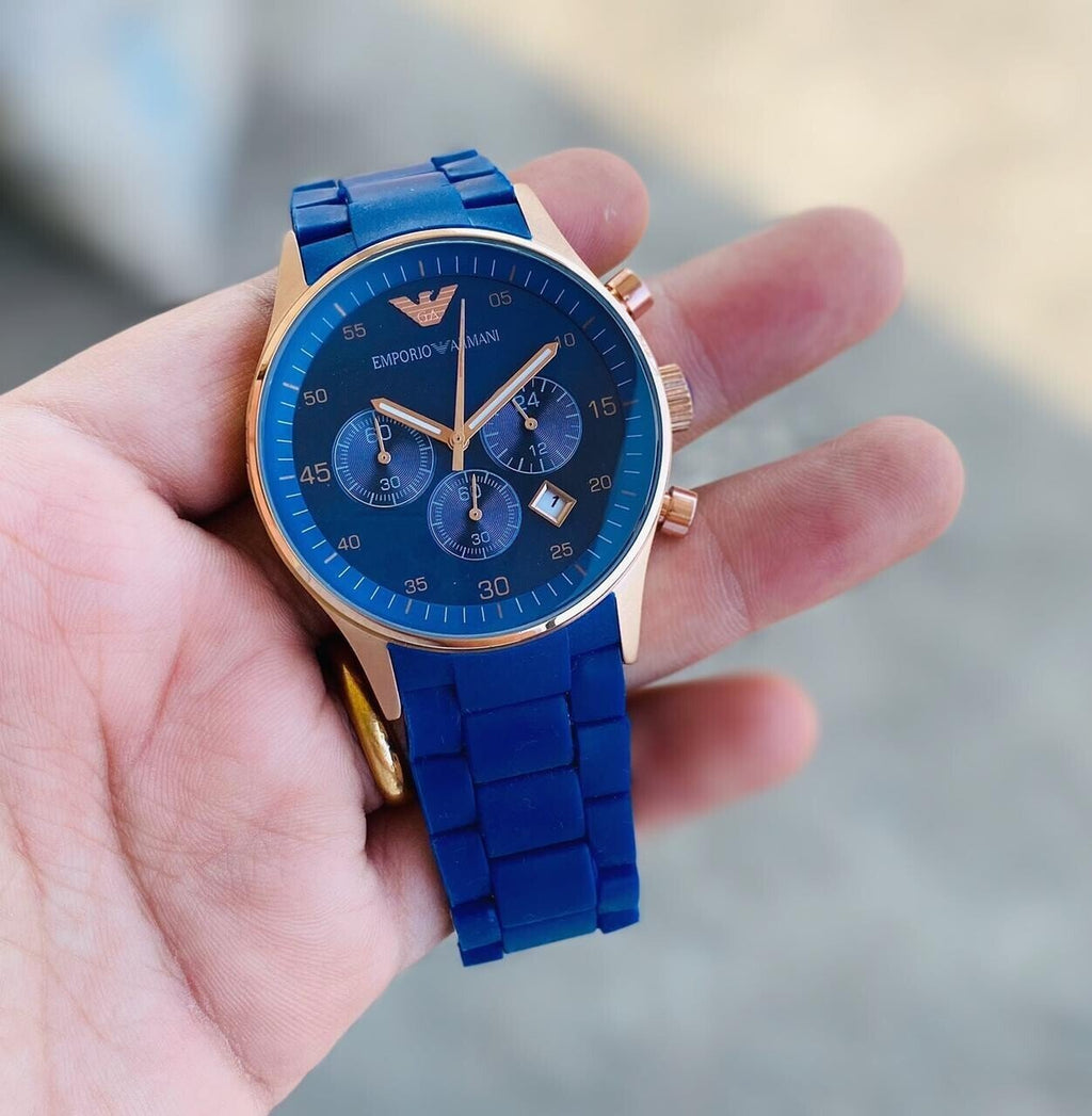 Casual Emporio Armani Chronograph Analog Blue Dial Men's Watch