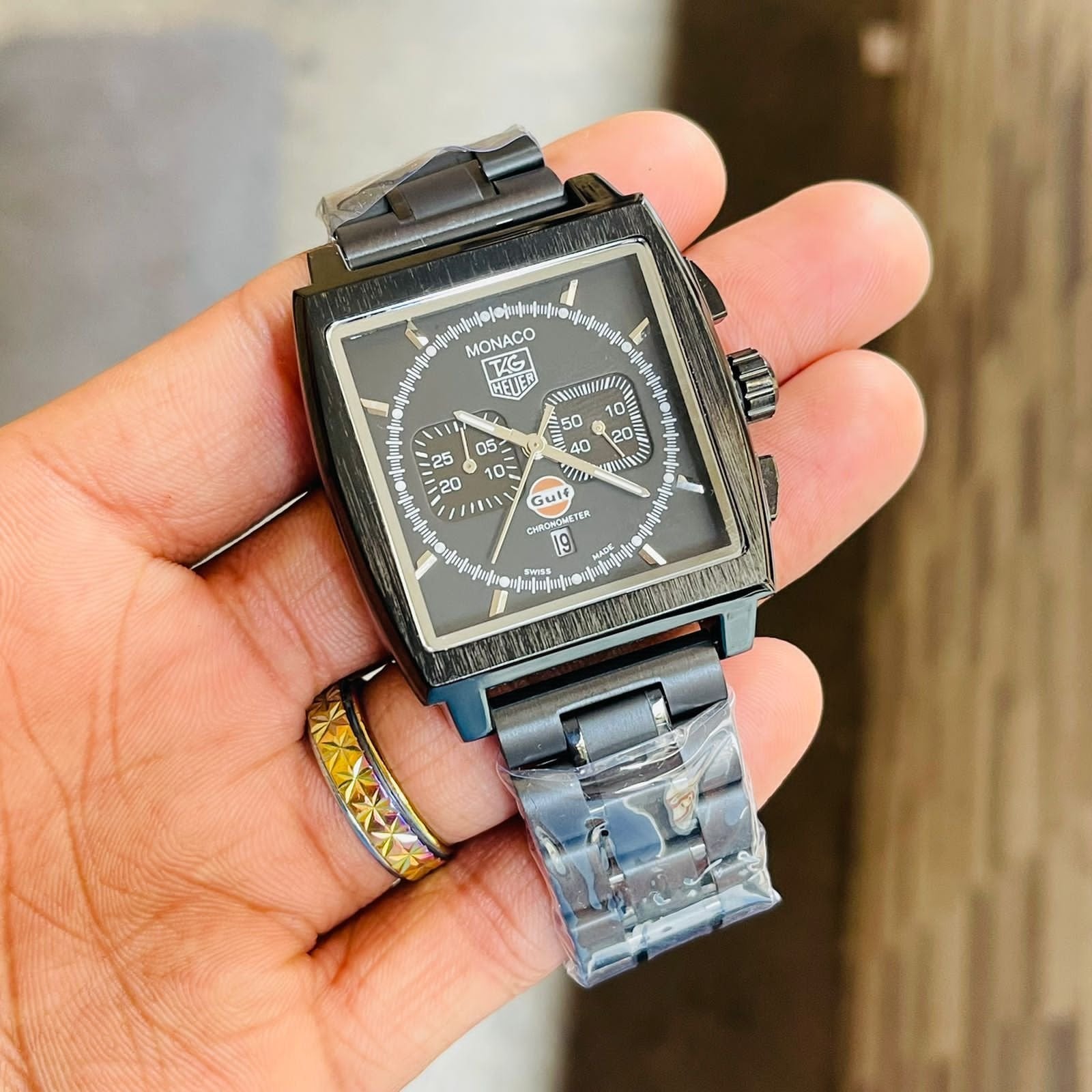 Tag Heuer Monaco Full Black Chronograph Watch For Men