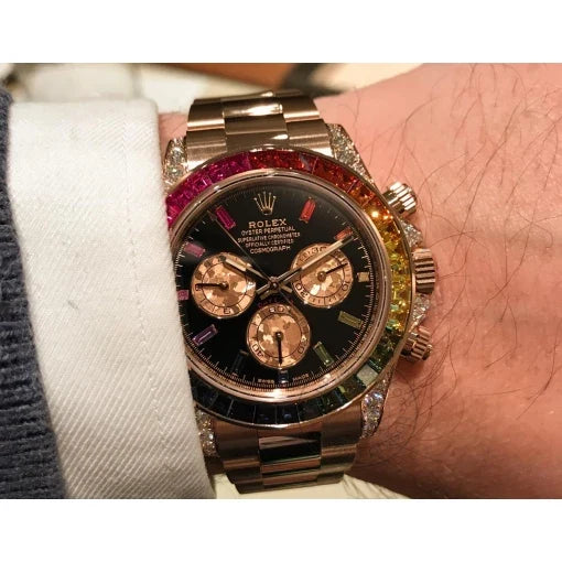 Rolex Watch Rainbow Diamond Gold Metal Mens Watch For Mens RLX-Rainbow