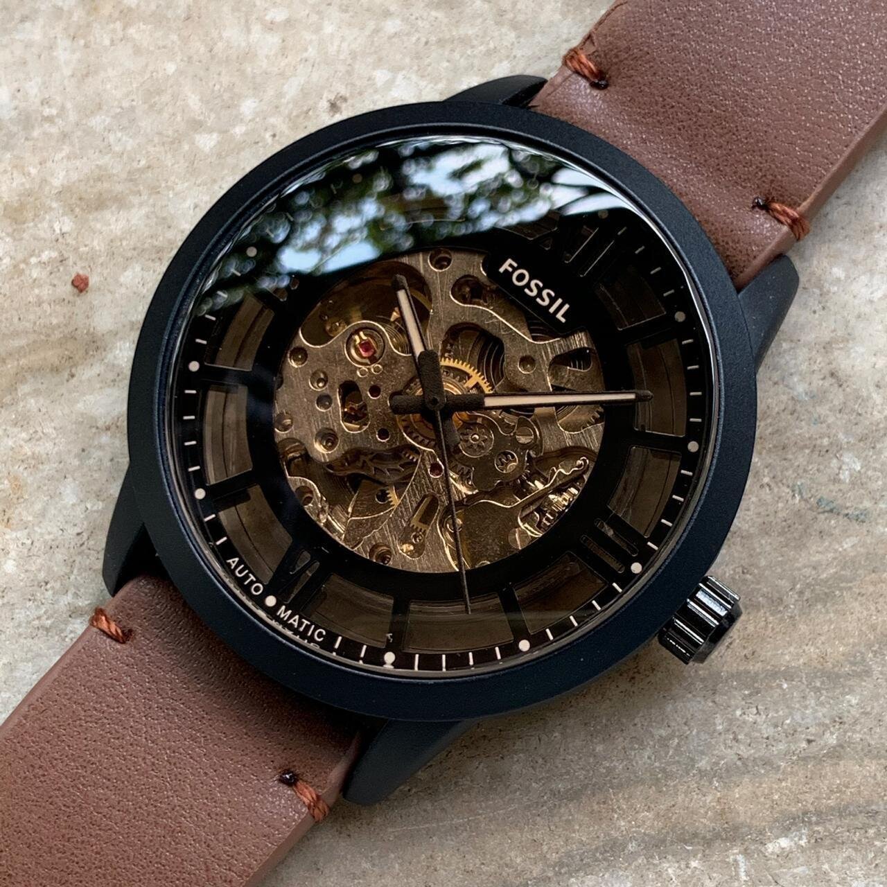 Royal Fossil Automatic Leather Belt Men's Watch