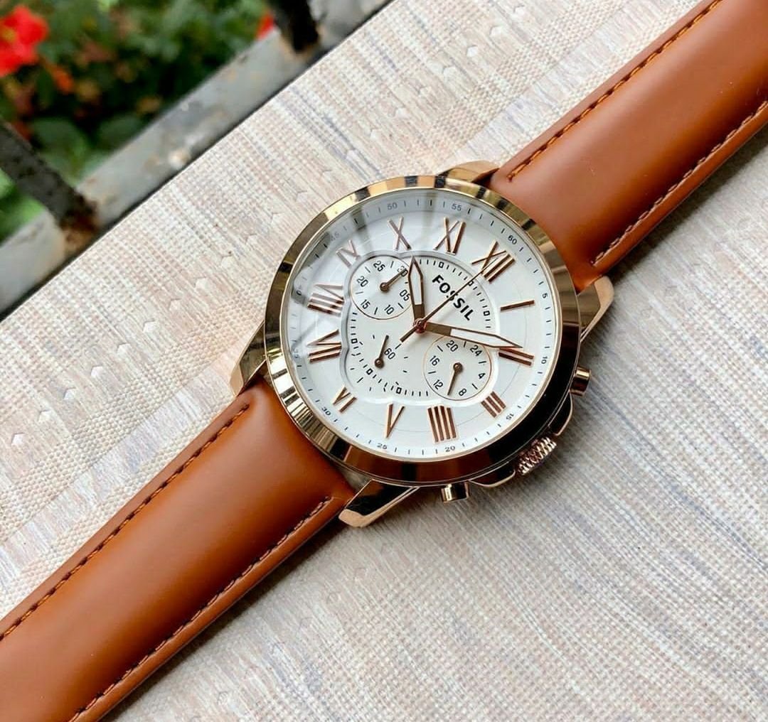 Fossil Brown Leather Belt Chronograph Watch For Men