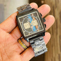 Tag Heuer Monaco Black Metal Strap Chronograph Watch For Men