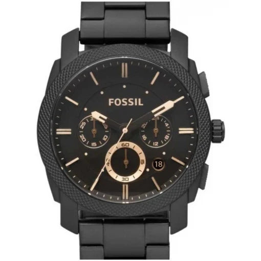 Fossil Men's Black Stainless Steel Band Chronograph Watch