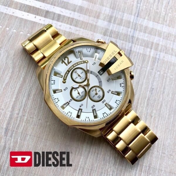 Royal Diesel White Gold Dial New Model Analog Watch For Men