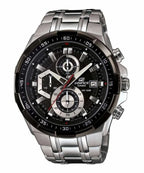 Edifice Premium Chronograph Silver Metal Belt Black Watch For Men