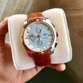Tissot Brown Lather Strap & Black Dial Watch For Men