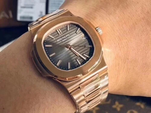 Stylish Patek Philippe Black Dial Metal Belt Men's Watch