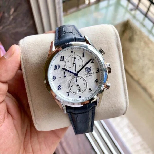Tagheuer Carrera Cal Chronograph Blue Belt Men's Watch