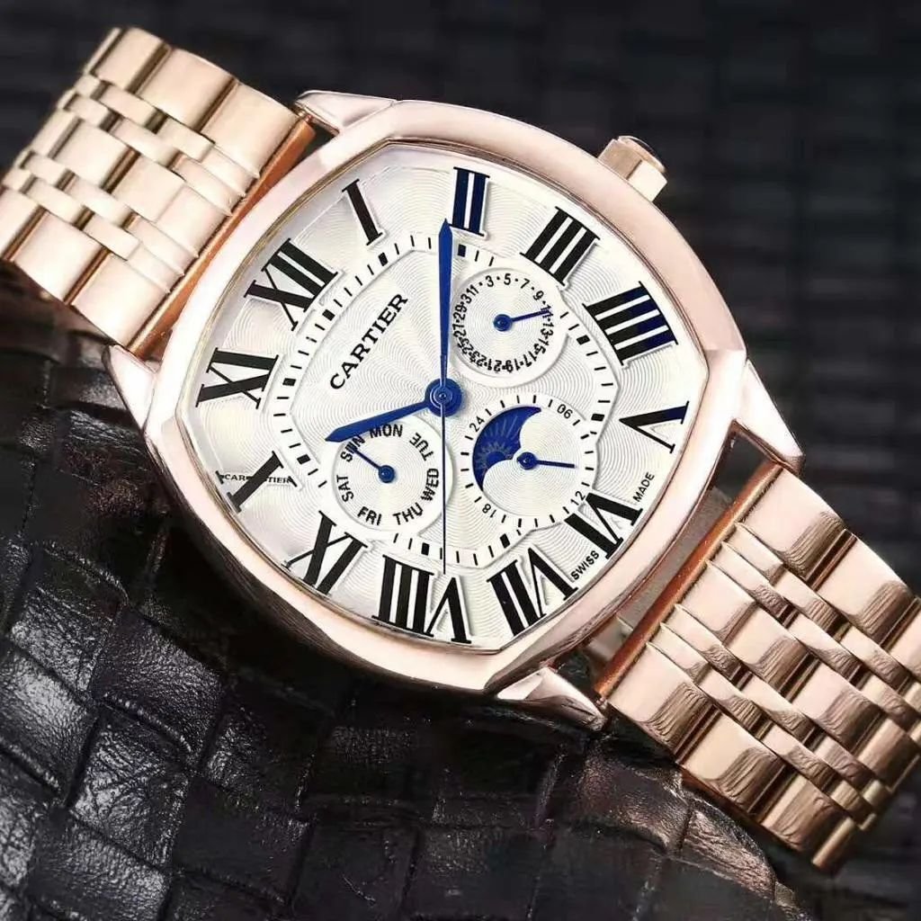 Cartier Swiss Made Rose Gold Metal Belt Watch For Men