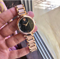 Versace Gold Metal Strap Black Dial Women's Watch