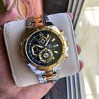 Edifice Premium Chronograph White Dial Gold Men's Watch