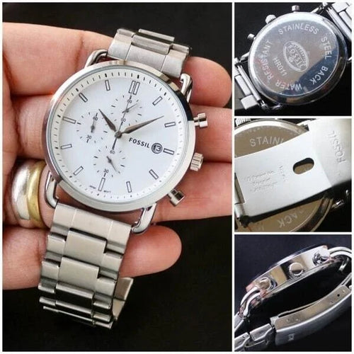 Captive Fossil White Dial Chronograph New Model Men's Watch