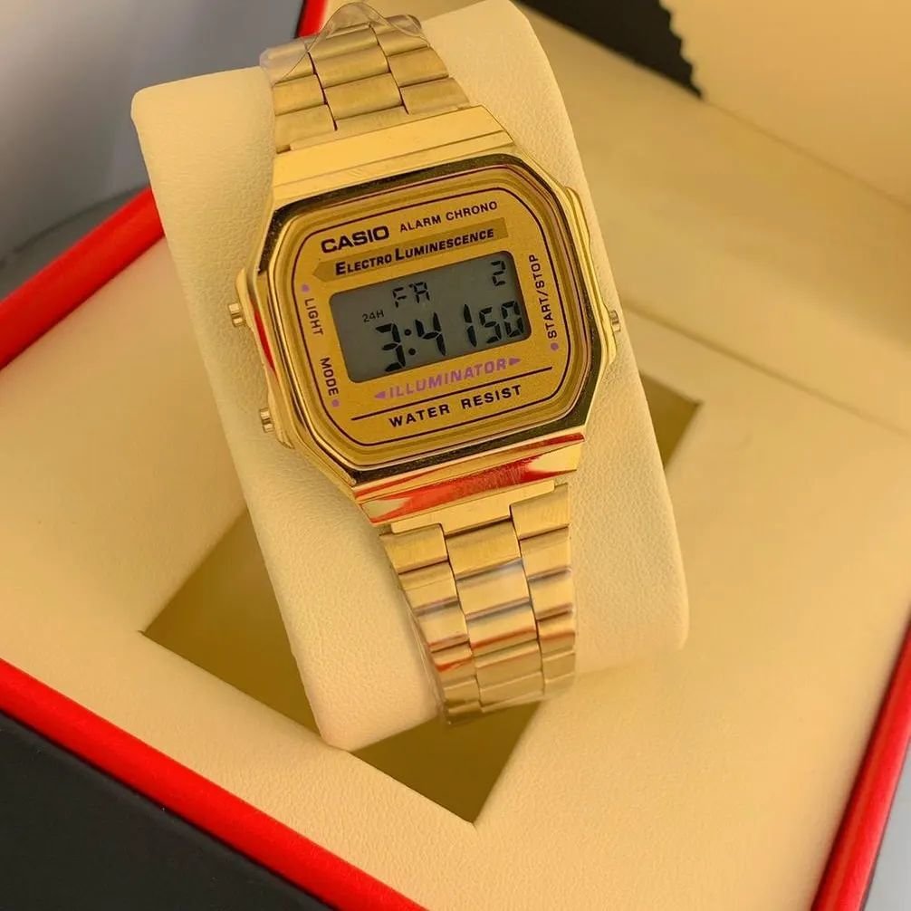 Casio G-Shock Gold Metal Belt Digital Watch For Women