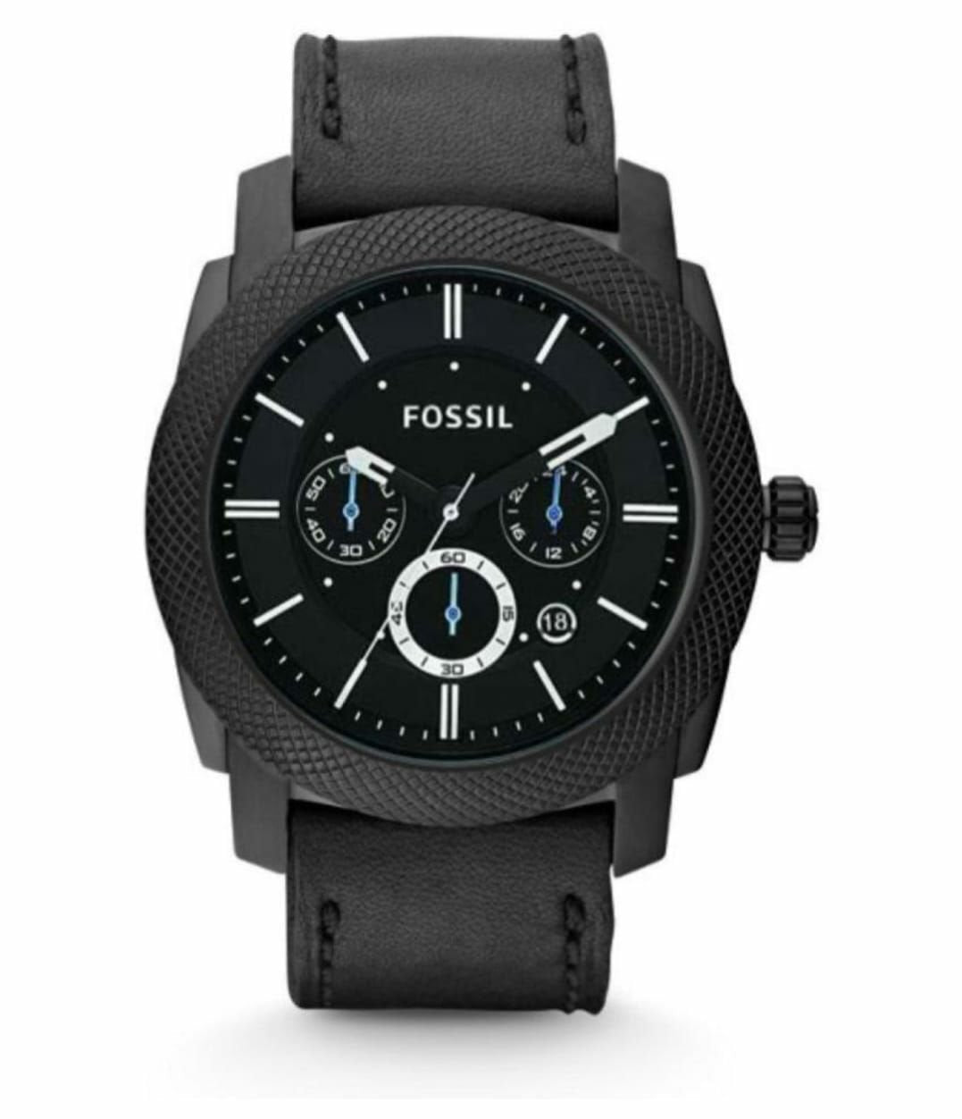 Fossil Machine Chronograph Black Stainless Steel Chain Watch