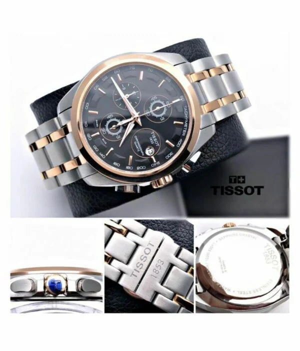 Tissot Chronograph Quartz Silver And Gold Metal Strap Men's Watch
