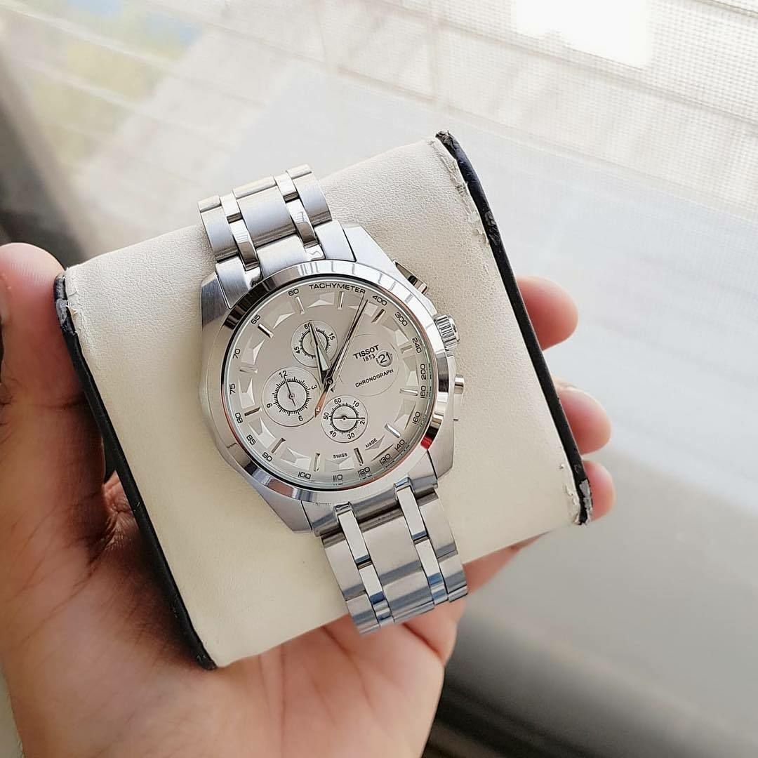 Tissot Silver Metal Strap Swiss Made Chronograph Men's Watch