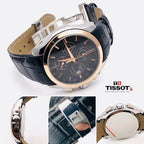 Tissot Full Black Leather Strap Chronograph Men's Watch