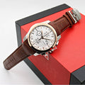 Tissot Brown Leather Strap Swiss Made Chronograph Watch For Men