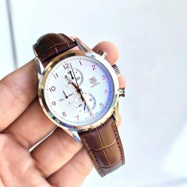 Tagheuer Chronograph Brown Belt Men's Watch