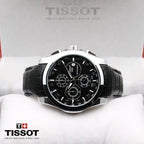 Tissot Silver Bezel Black Strap Automatic Chronograph Men's Watch