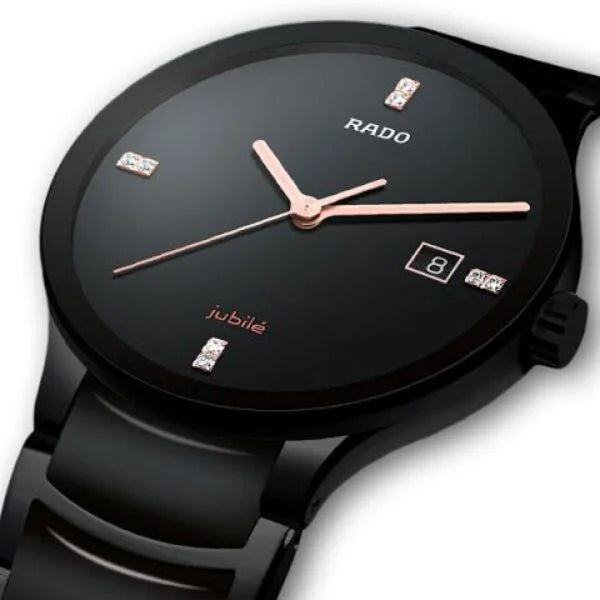 Classy Black With Gold Dial Rado Watch