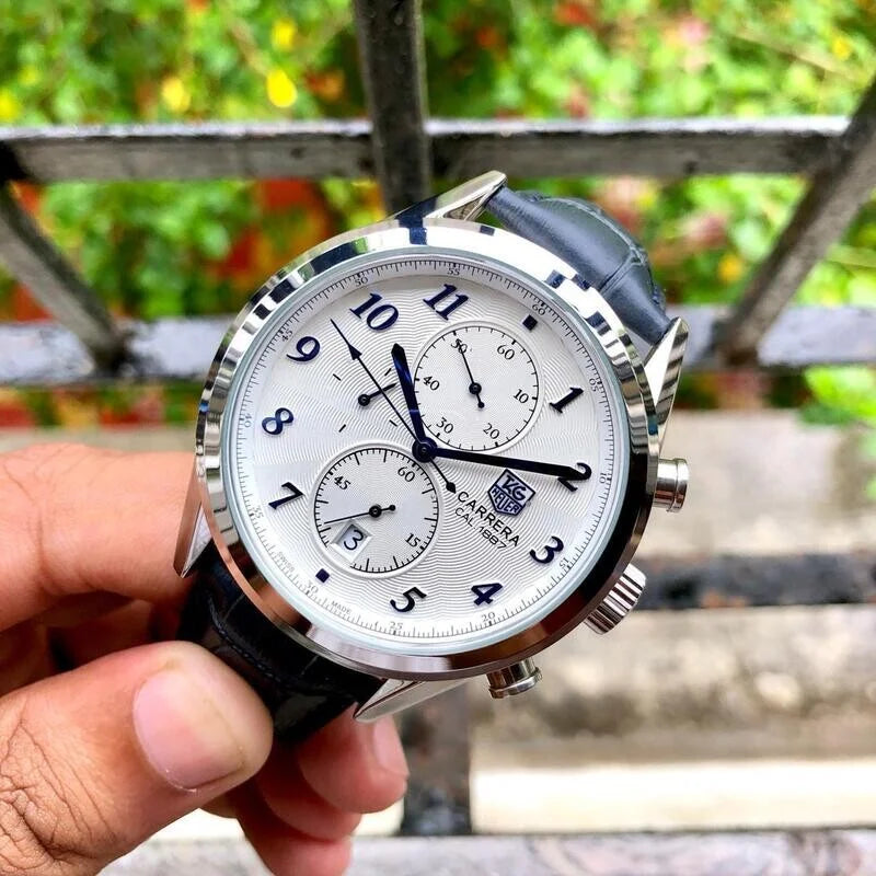 Tagheuer Carrera Cal Chronograph Blue Belt Men's Watch