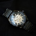 Fossil Black-Gold Dial Analog Chain Belt For Men's Watch