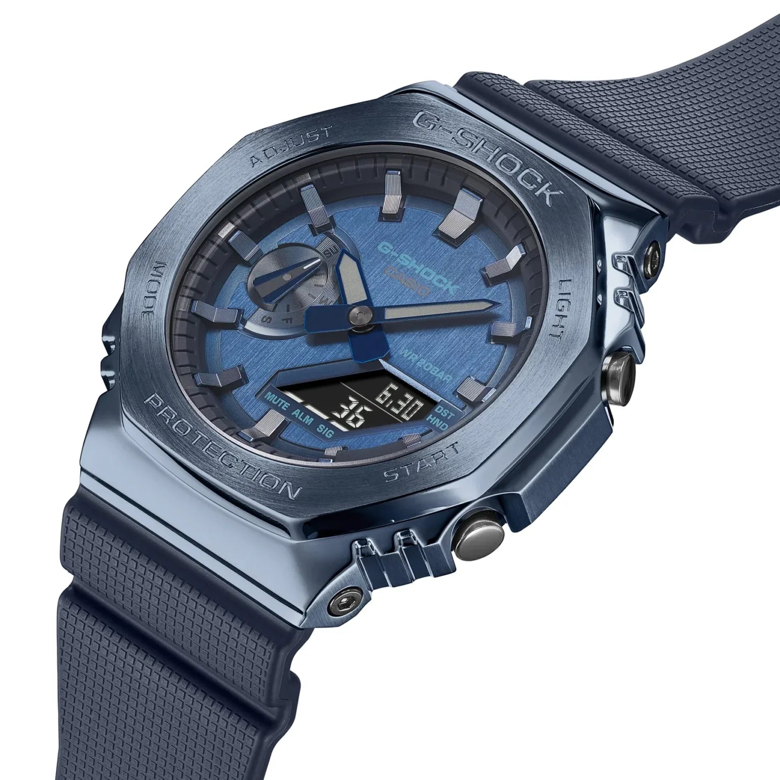 G-shock Metallic Blue Stainless Steel Watch For Men