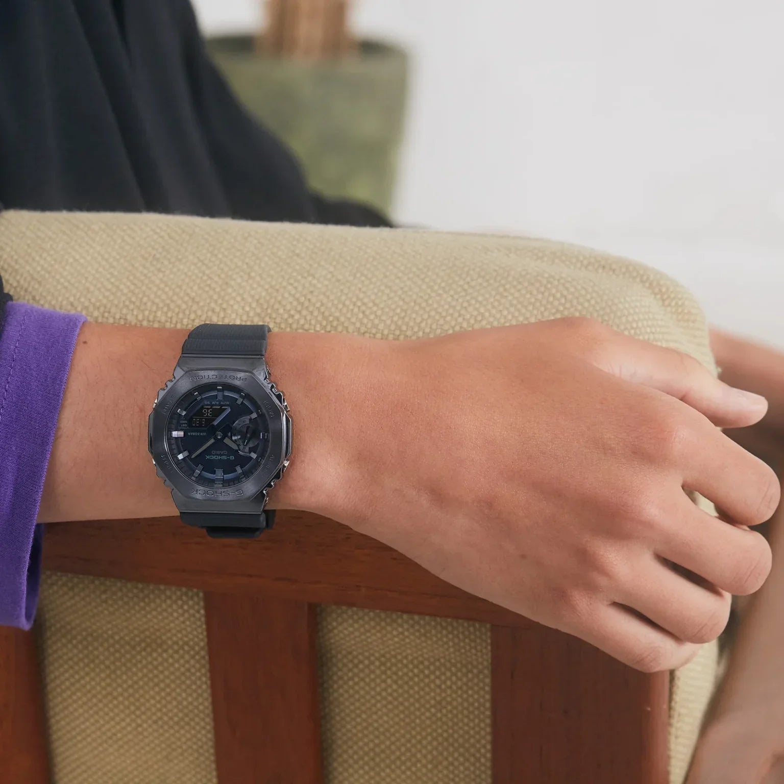 G-shock Metallic Blue Stainless Steel Watch For Men