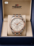 Tissot Rose Gold Bezel Metal Belt Chronograph Men's Watch