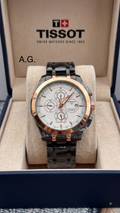 Tissot Rose Gold Bezel Metal Belt Men's Watch