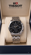 Tissot Silver Bezel Metal Belt Chronograph Men's Watch