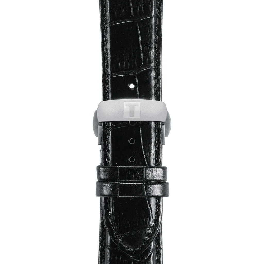 Tissot Multi Functional Chronograph Black Leather Strap Watch For Men
