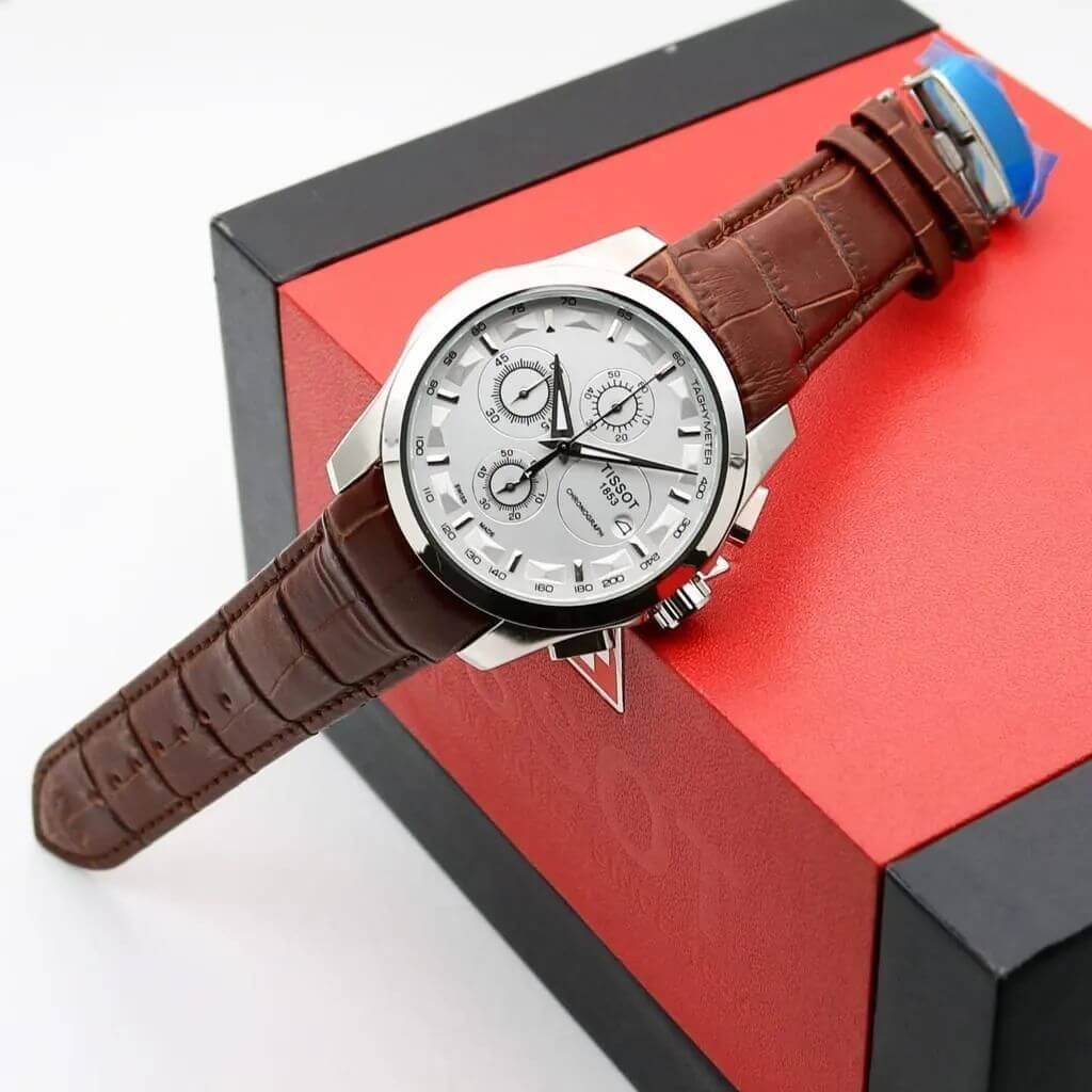 Tissot Multi Functional Chronograph Silver Bezel Watch For Men