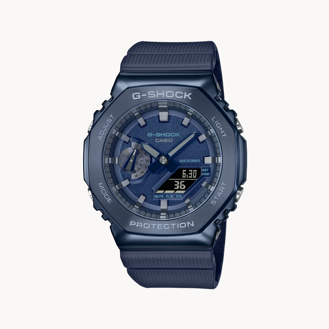 G-shock Metallic Blue Stainless Steel Watch For Men