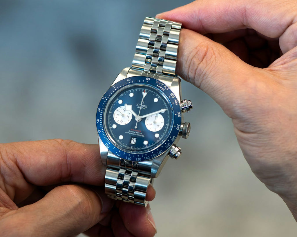 Tudor Geneve Luxury Men's Stainless Steel Watch With Blue Dial