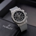 Hublot Grey Strap Chronograph Watch For Men