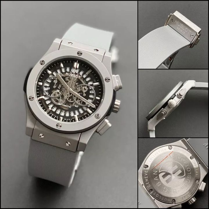Hublot Grey Strap Chronograph Watch For Men